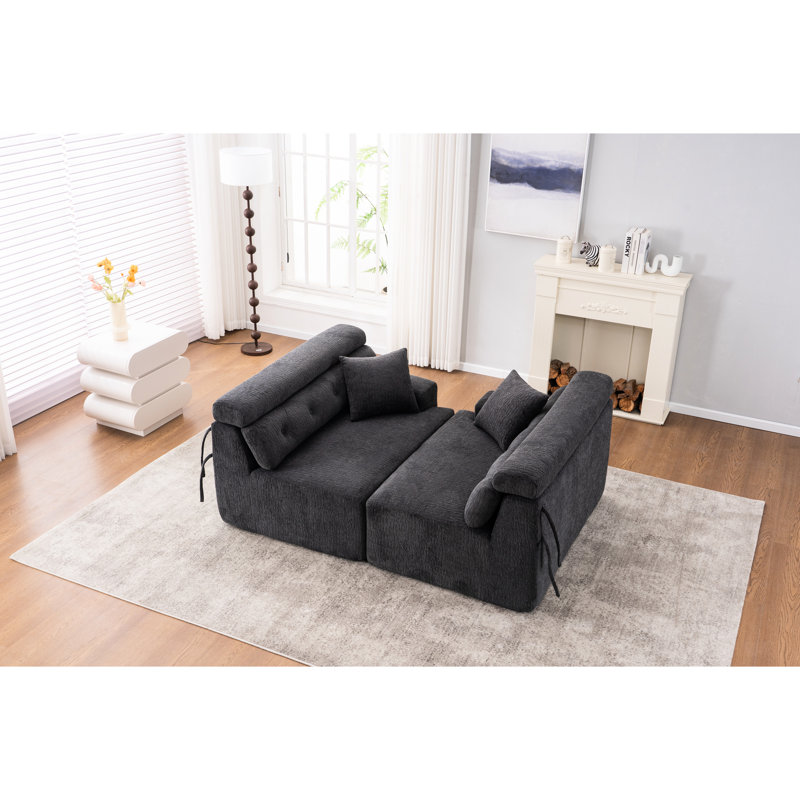 Compression avec 2 coussins pour le divertissement, Gris foncé
