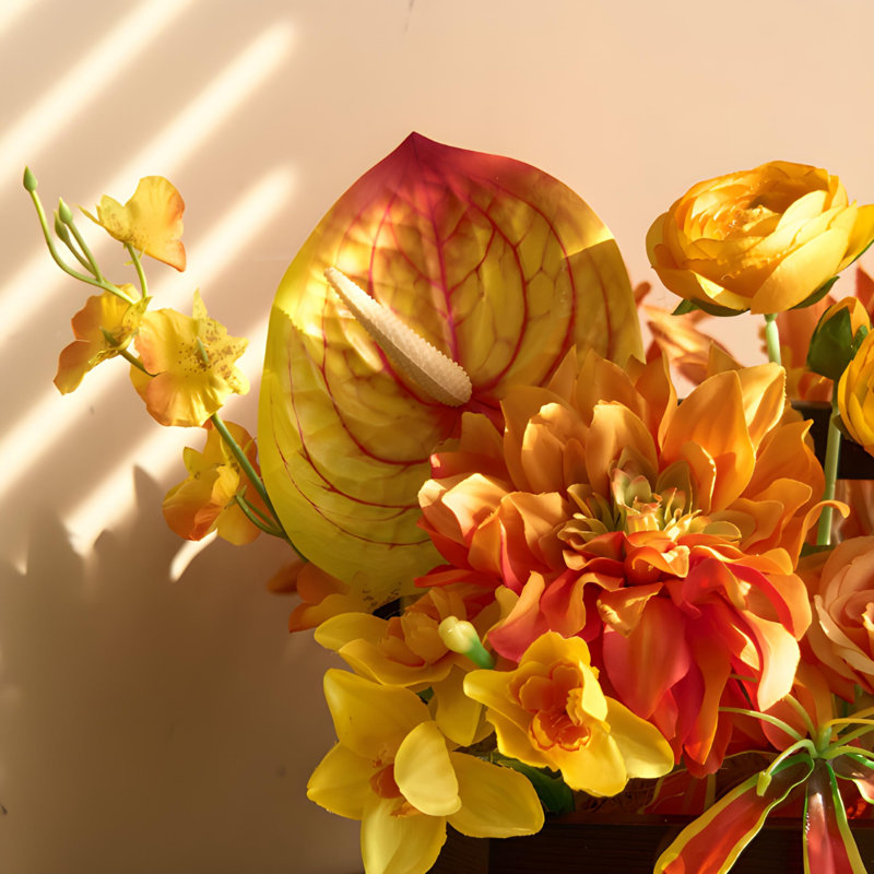 Ornements de fleurs simulées, Jaune