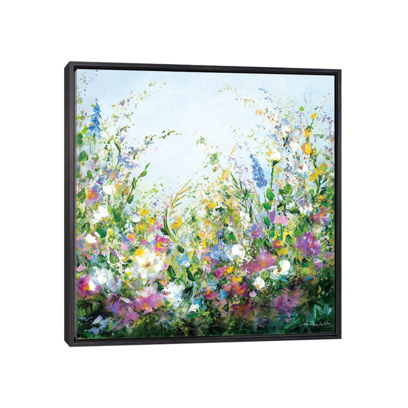 «A Perfect Day» par Jaanika Talts - reproduction d'art encadrée, H 37 po x l 37 po x P 1,5 po, Toile avec cadre noir patiné
