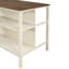Îlot de cuisine 45 po en bois massif avec table de préparation en bois d'hévéa et 2 tablettes ouvertes pour petits espaces