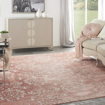 Tapis floral rouge Rheba