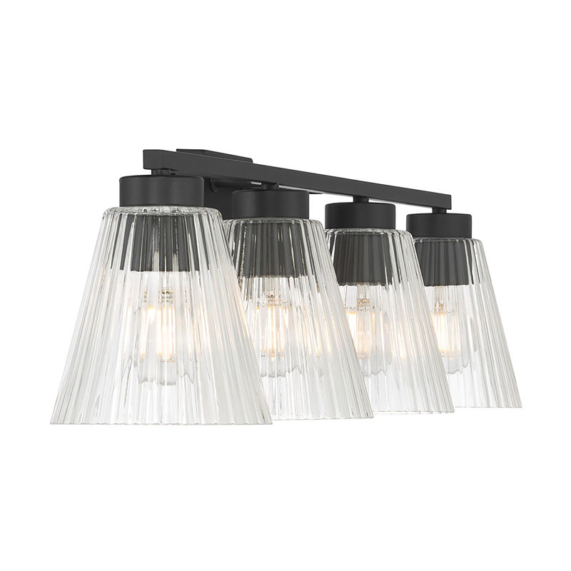Alun 31.75" Wide 4-Light Vanity, Black, 7.75" H x 31.75" W x 6.5" D, 4 Lights