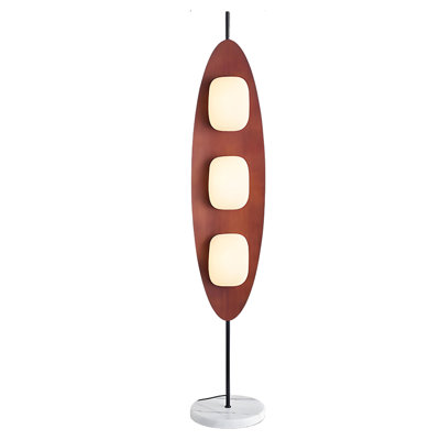 62.99"H Retro Solid Wood Pea Floor Lamp, Vintage Living Room Ambient Light, Sailboat Style Standing Decorative Lamp