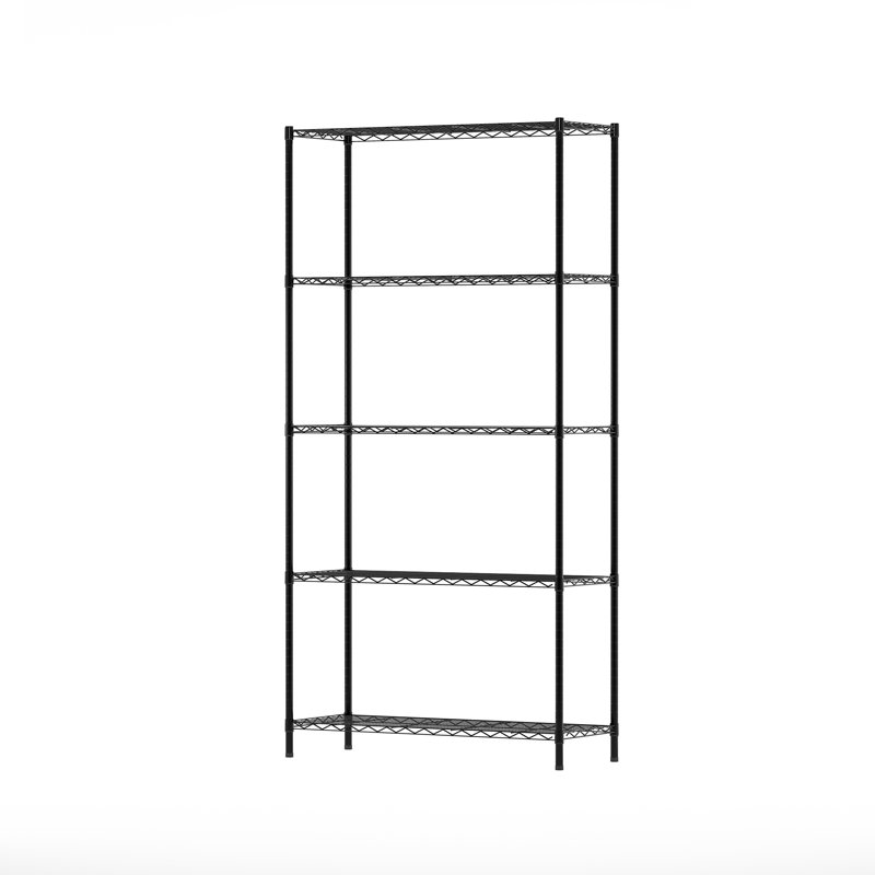 Canika Stainless Steel Storage Rack, Black, 182.88cm H x 91.44cm W x 35.56cm D