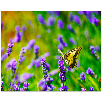 Murale décorative en céramique 8 po x 8 po Butterfly Photo
