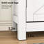 Freestanding Kitchen Storage Unit - Particle Board & With 2 Doors And Large Drawer Modern Dining Room Cabinet White Lacquer Finish Adjustable Shelf