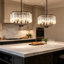 Lustre en cristal 5 lumières avec abat-jour fleurs Friedhardt