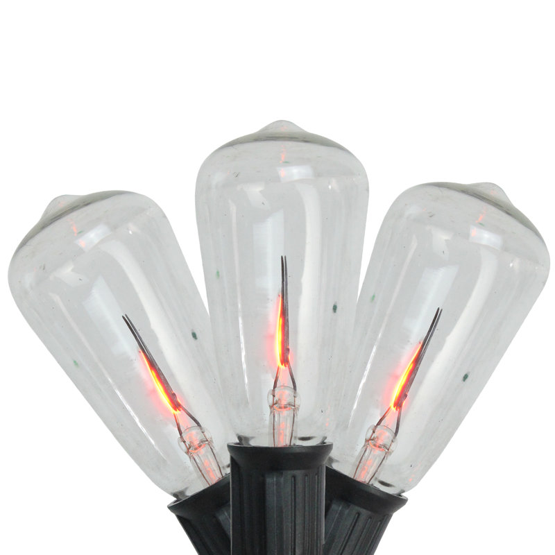 Ensemble de 10 ampoules Edison scintillantes transparentes pour Halloween, fil noir de 9 pi