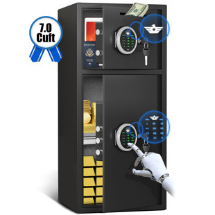 7.0 Cu Ft Extra Large Home Safe Box, Digital Home Security Safe Box With Deposit Slot & Metal Storage Box
