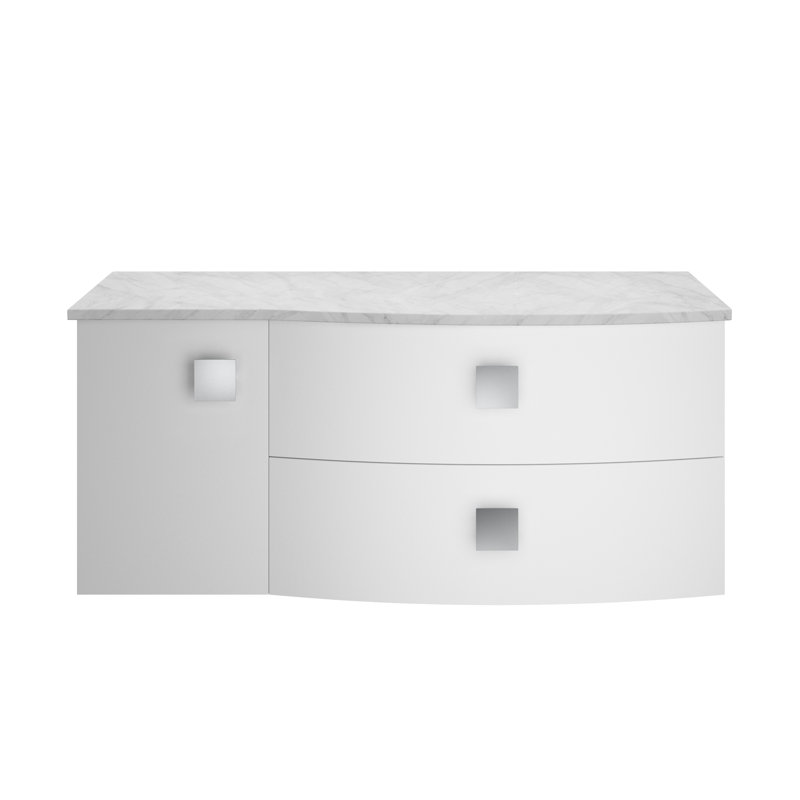 Sarenna 100cm Single Bathroom Vanity Base Only, Moon White