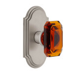 Grandeur Arc Plate Double Dummy with Baguette Crystal Door Knob