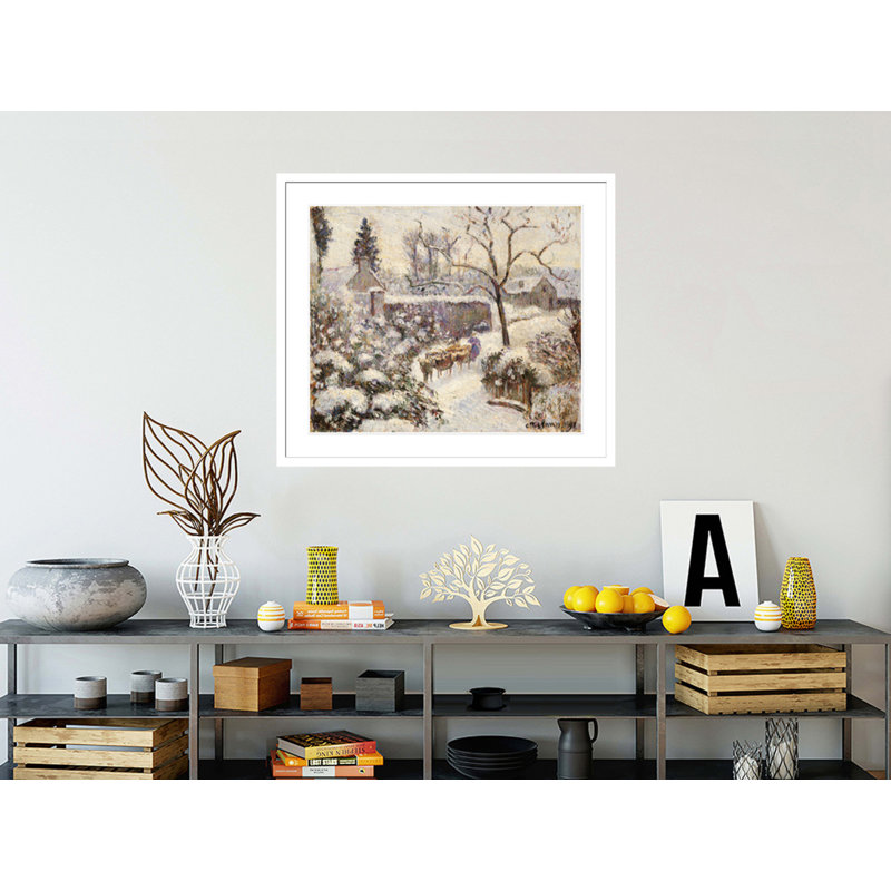 «Snow at Montfoucaul» par Camille Pissarro, impression giclée sur cadre, H 33,5 po x l 38,68 po