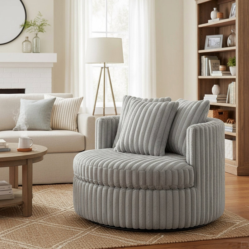 Fauteuil demi-tonneau surdimensionné très moelleux et ultra-moelleux
