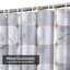 Rideau de douche à motif abstrait gris et or gris avec 12 crochets-129035179