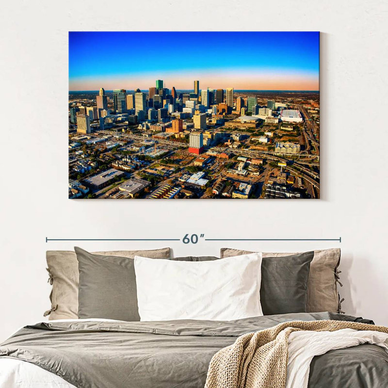 Vue du paysage urbain de Houston, H 34 po x l 51 po