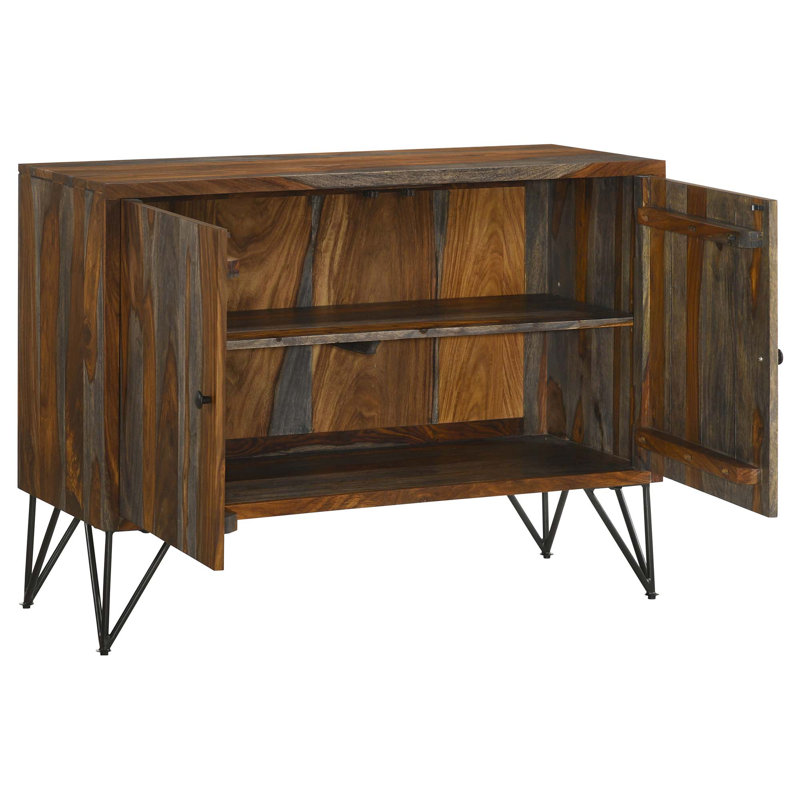 Komomo 1-Adjustable Shelf Accent Cabinet, Grey