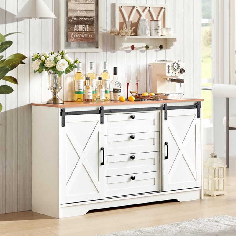 Farmhouse Buffet Cabinet, White
