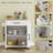 Kitchen Island with Storage, Rolling Kitchen Cart with AC Outlets and USB Ports, Microwave Stand with Towel and Spice Rack-2079909635