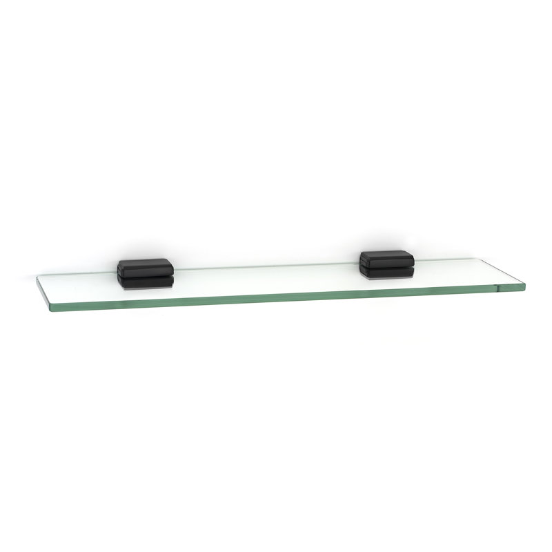Bronze Finish Glass Cube Bracket Shelf