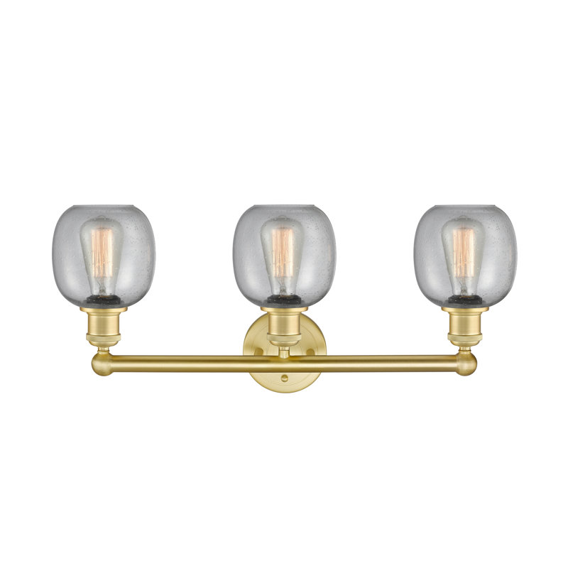 Éclairage pour meuble-lavabo de salle de bain 24 po 3 lumières Carlucci, Granuleux, Or satiné