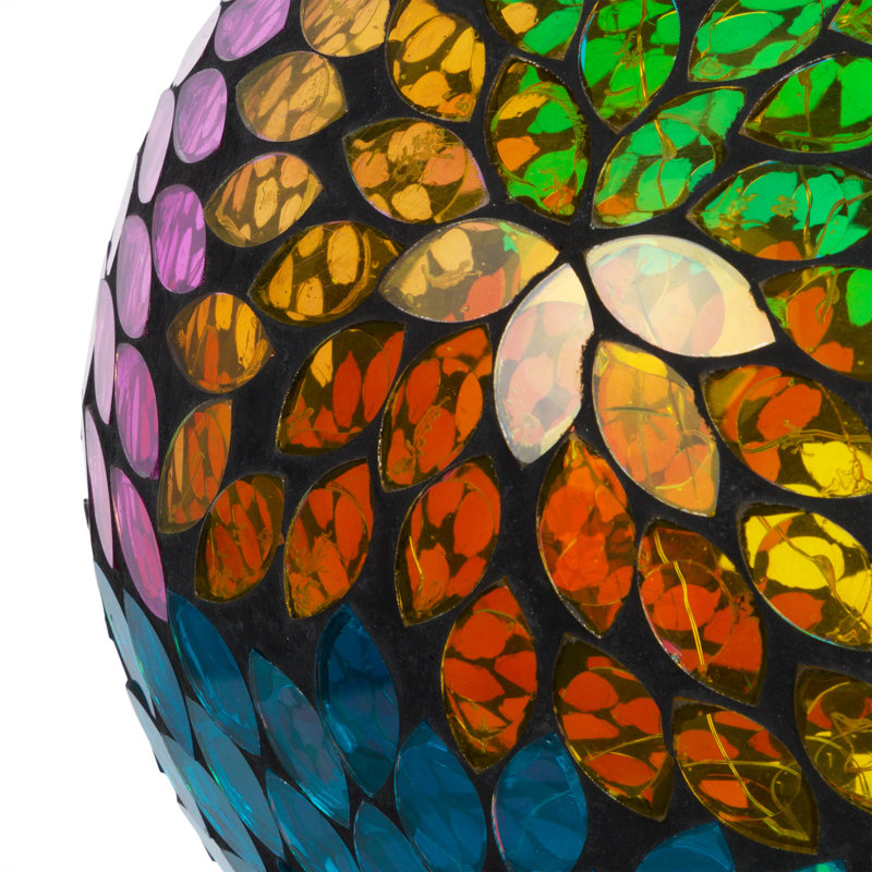 9"H Solar-Powered Leaf Gazing Globe with Stand