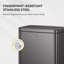 Poubelle à pédale 50 litres / 13,2 gallons avec doublure intérieure Eko Madison Gunmetal Steel - Finition résistante aux empreintes digitales-121933428