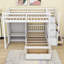 Lit superposé double au-dessus de simple avec 5 tiroirs, escalier et garde-robe-1958842229