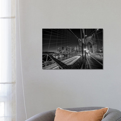 «Brooklyn Bridge Lights» par Stefan Schilbe, reproduction sur toile tendue
