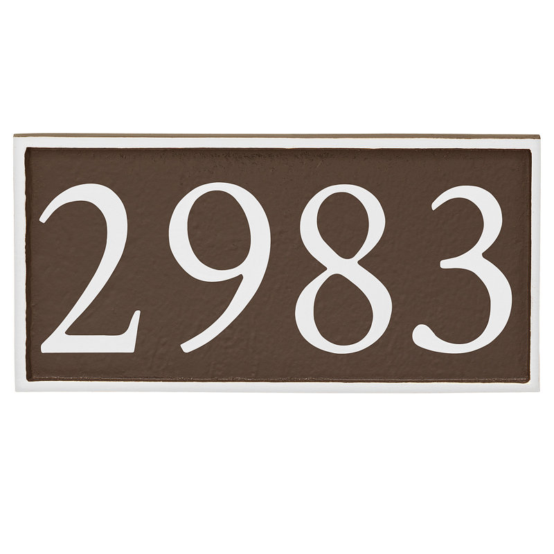 Plaque d'adresse murale 1 ligne Serif, Blanc, Oui, Cuivre