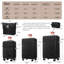 Ensemble de valises rigides durables 5 pièces avec demi-ouverture, roues pivotantes, port USB et verrous TSA pour un voyage sans effort