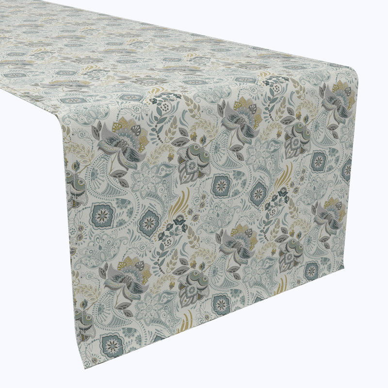 Table Runner, 100% Cotton, Floral 166, 90" x 16"