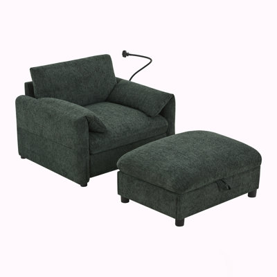 Chair with Storage Ottoman