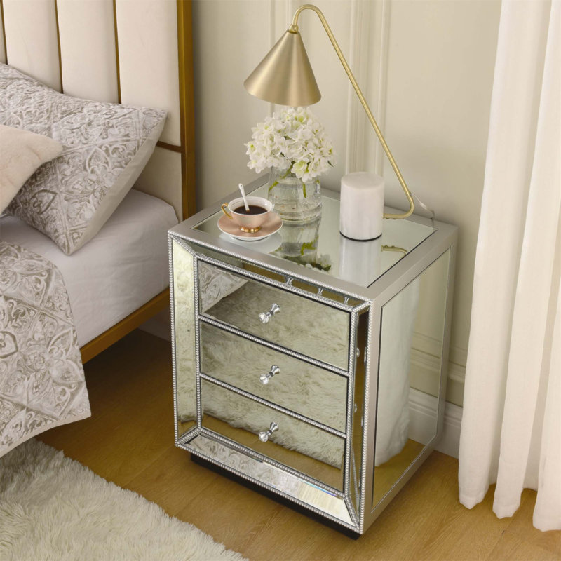 Armoire à miroir à trois tiroirs Flash Silver