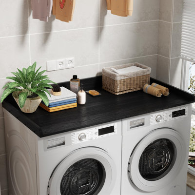 Washer Dryer Countertop, Washer Dryer Topper, Solid Wood Washers And Dryers Countertop, 54" Width X 27.5" Depth Laundry Countertop ,Black