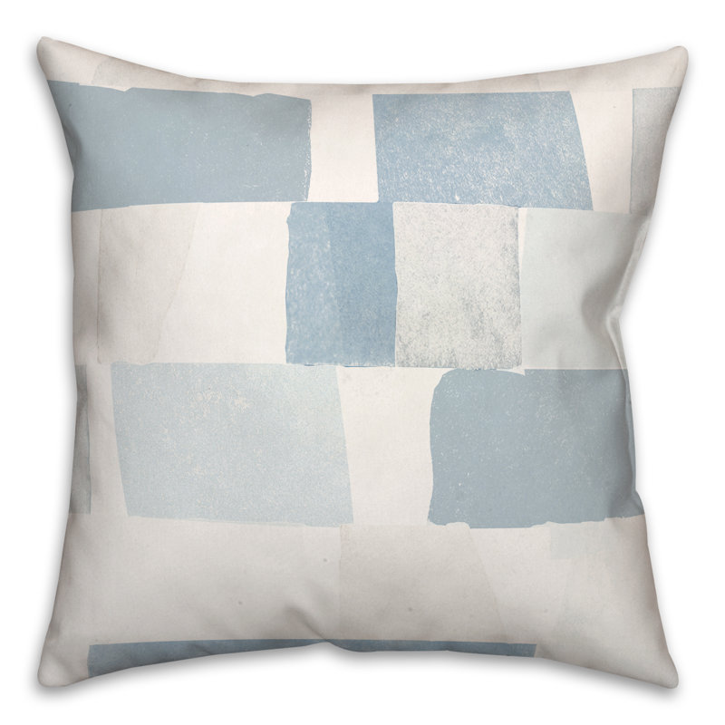 Geometric Outdoor Reversible Throw Pillow, Blue