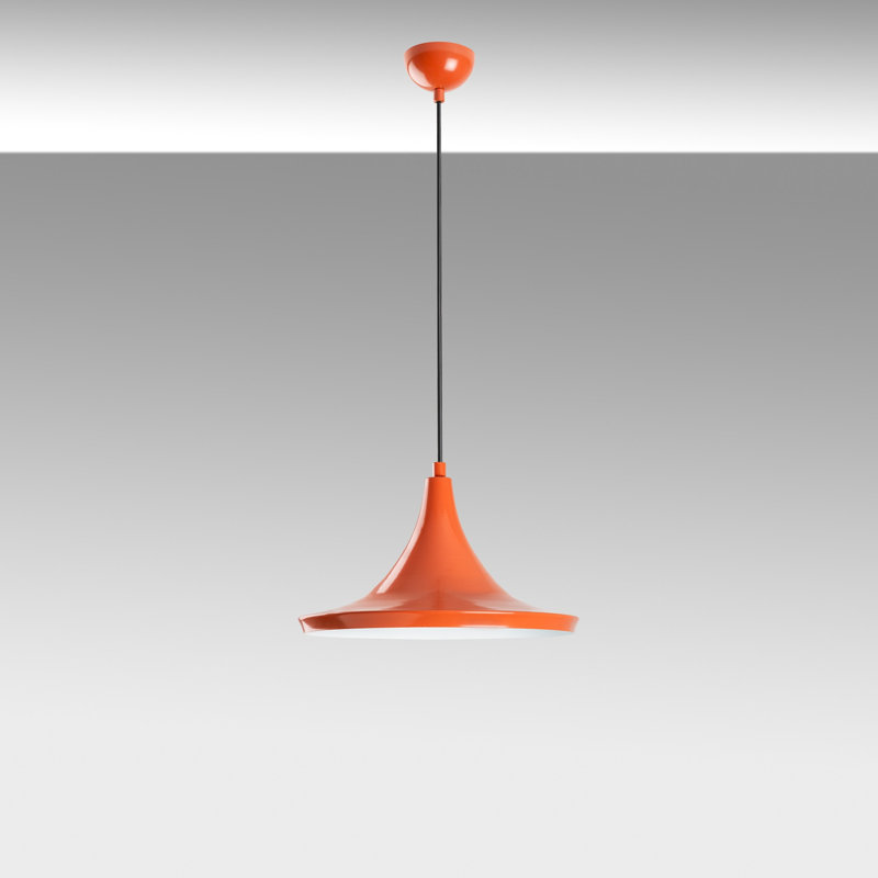 Lustre réglable élégant, structure en métal, finition orange | Plaque de base de 11,8 po x 7,9 po de diamètre, hauteur: 11,8 à 46,1 po | Douille E27, 40 W maximum, parfaite pour la salle à manger et les espaces de vie, luminaire moderne et élégant
