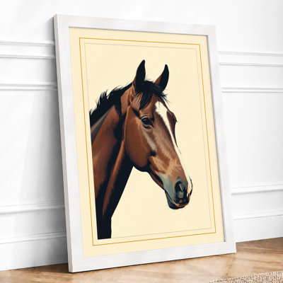 Bay Horse Profile Vintage - Framed Print