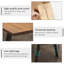 Table de conférence de 78,74 po en bois massif brun de style industriel américain-129892837