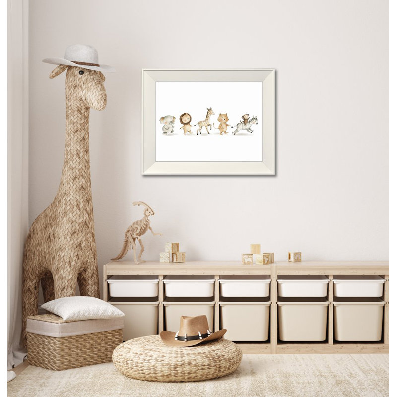 Art mural sur toile Safari, Cadre d'angle fermé blanc, H 15,5 po x l 19,5 po
