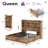 Sherell Queen Size Bed Frame with 4 Storage Drawers,Brown-100845097-100845094