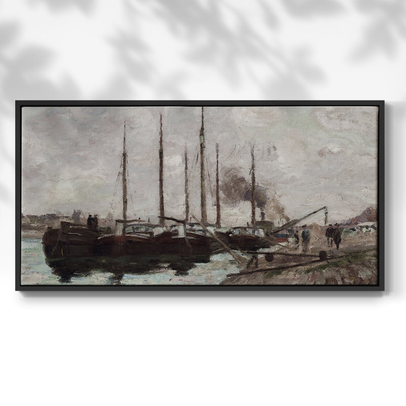 Nautical Series-CCDCLXVI - Toile tendue avec châssis encadré - Prêt à être accroché, 21" H x 41" W, Noir