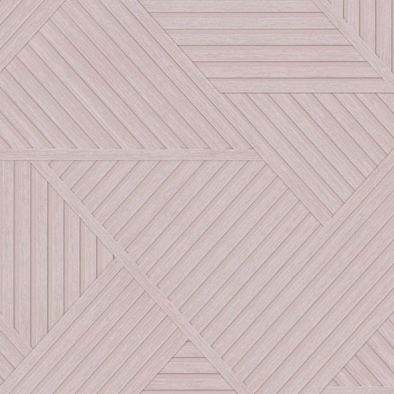 Wood Effect Geometric Pink Paper Full 10m x 53cm Matte Wallpaper Roll