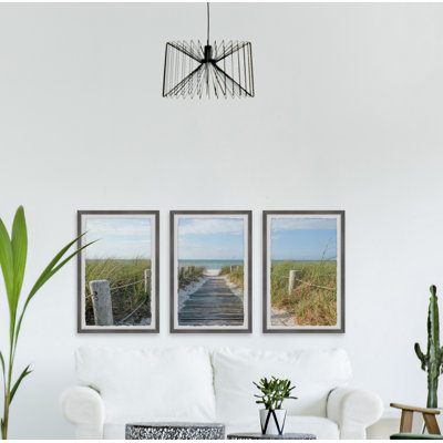 «Beach Route» par Marmont Hill - Ensemble de 3 reproductions de cadres photo sur papier