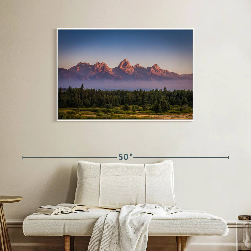 Brume Grand Teton, Cadre flottant blanc, 40 po x 27 po
