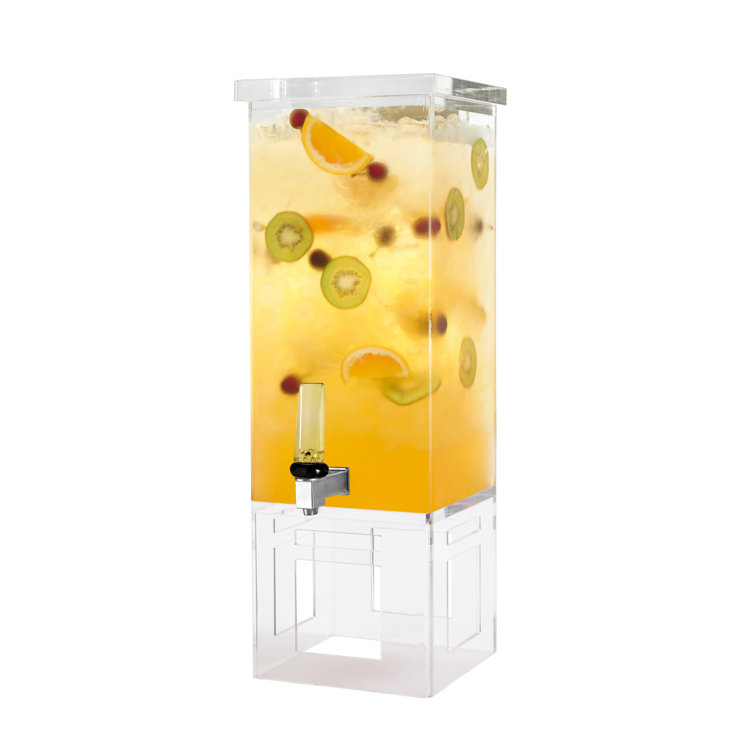 Dispenser, Acrylic Beverage Dual with Ice Comp. Countertop, Hospitality, Hotel (Set of 2) Trinx