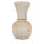 D6,3 x H 11,4 po - vase décoratif en verre ambré avec texture nervurée et col évasé