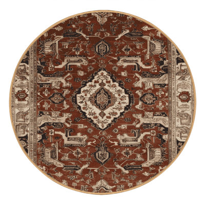 Machine Washable Persian Brown Area Rug