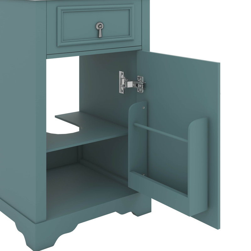 Meuble-lavabo de 20 po avec lavabo en céramique, Vert