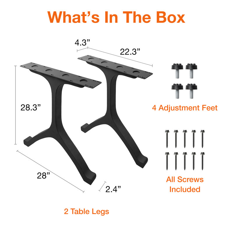 Pieds de table de salle à manger en métal Wishbone