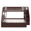 Lit simple superposé au dessus d'un lit double avec tiroirs et escalier de rangement-1978882682